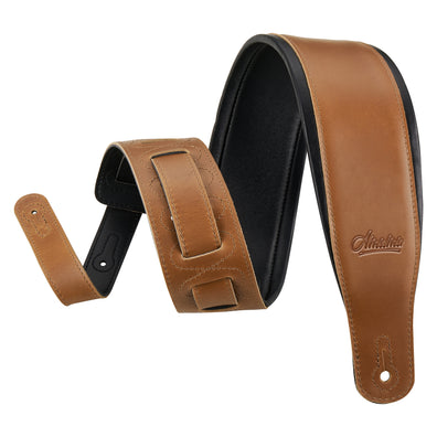 Amumu Leather Padded Guitar Strap -LE05-BN